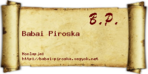 Babai Piroska névjegykártya