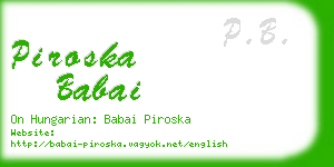 piroska babai business card